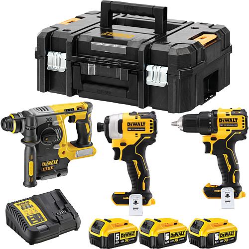 Kit sans fil DeWALT, DCK377P3T-QW 3 pièces perceuse visseuse, visseuse à percussion et marteau perforateur