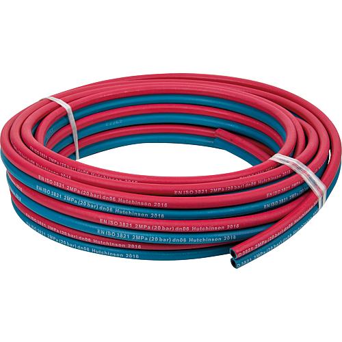 Tuyau jumelé pour chalumeau oxygene et acetylene D=6,3x11 mm, 10 metres