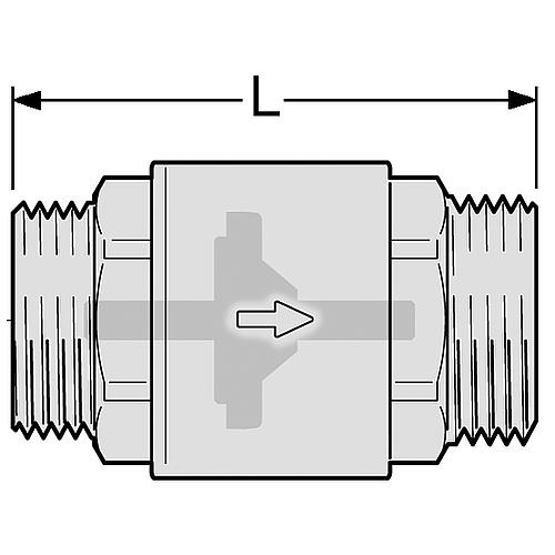 Clapet anti-retour, mâle avec inset métallique et joint viton, pression de service 35 bars Standard 2