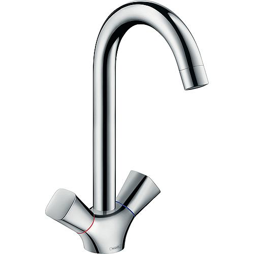 Mitigeur d'évier Hansgrohe 220 Logis M31 bec pivotant saillie 156 mm chrome