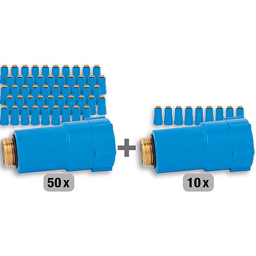 Pack promotionnel Bouchons DN 15 (1/2") bleu 50 + 10 gratuits Standard 1